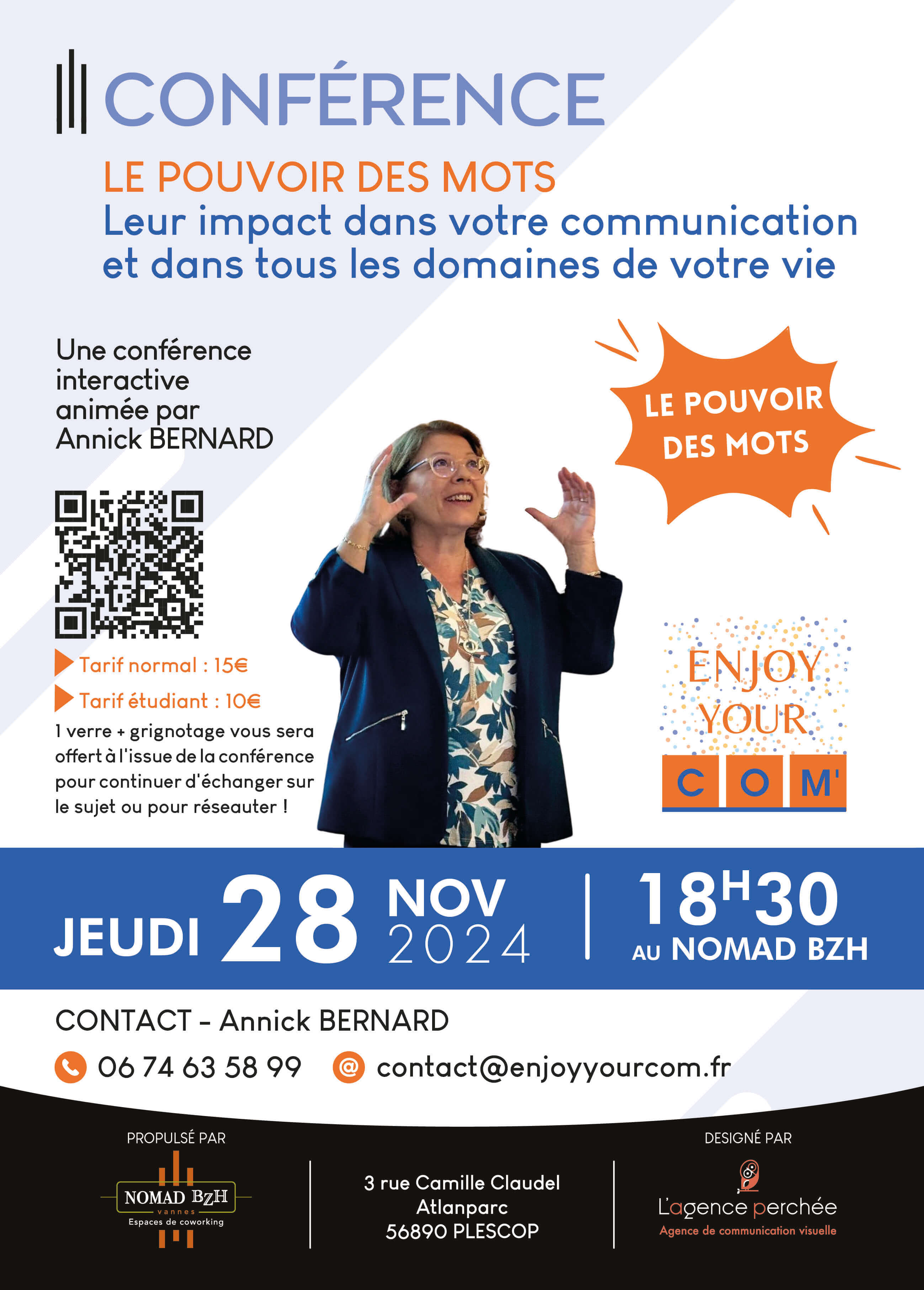 Conférence : LE POUVOIR DES MOTS, leur impact dans votre communication et dans tous les domaines de votre vie